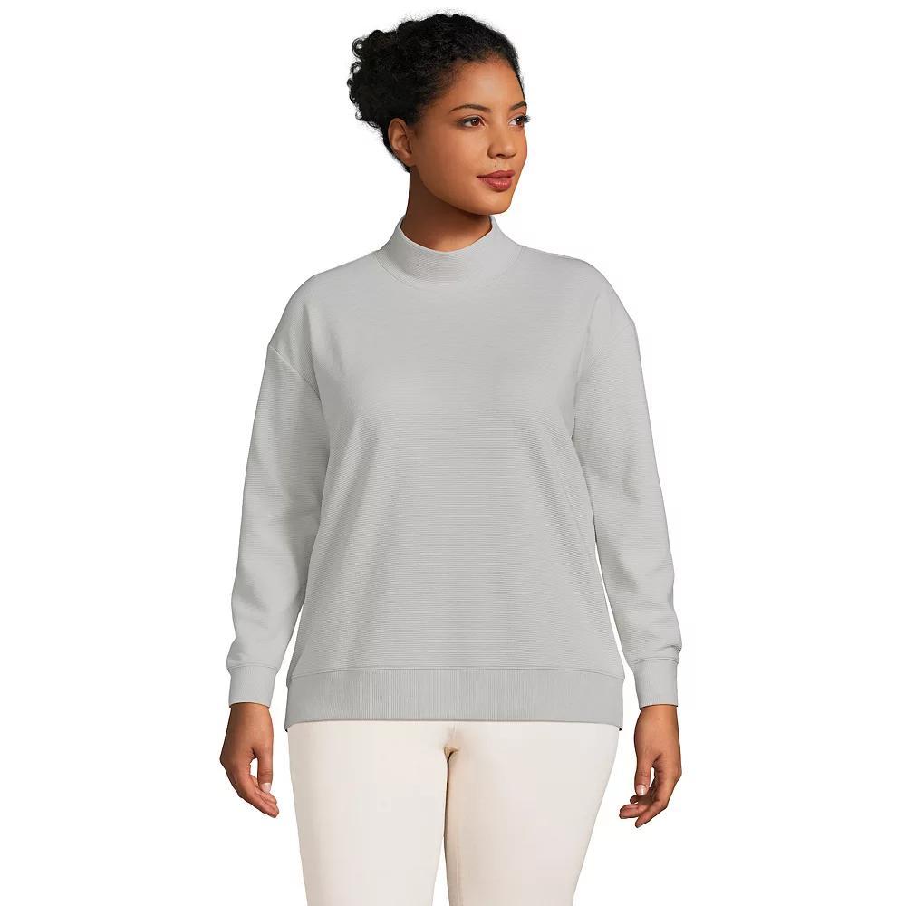 Women's Lands' End Long Sleeve Ottoman Mock Pullover,  Product Image