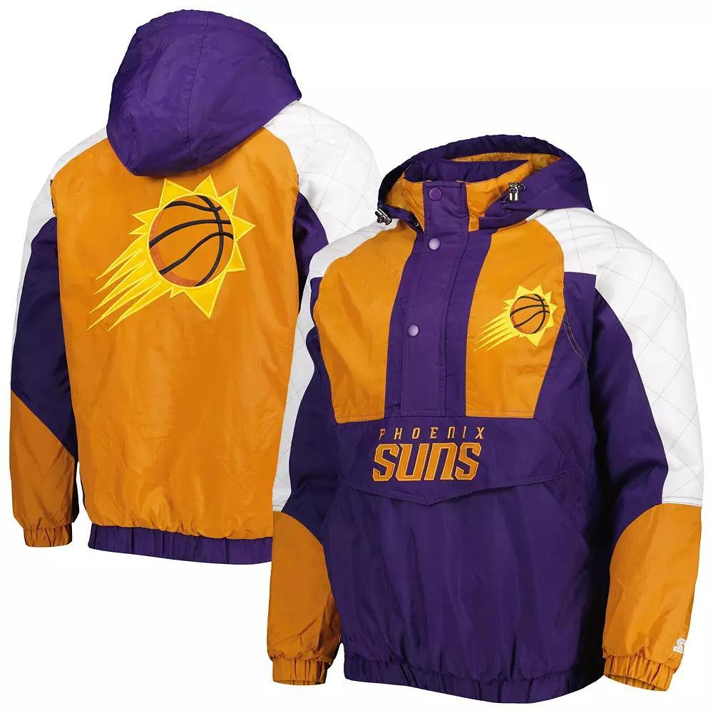 Men's Starter Purple Phoenix Suns Body Check Raglan Hoodie Half-Zip Jacket, Size: Large, Phx Purple Product Image