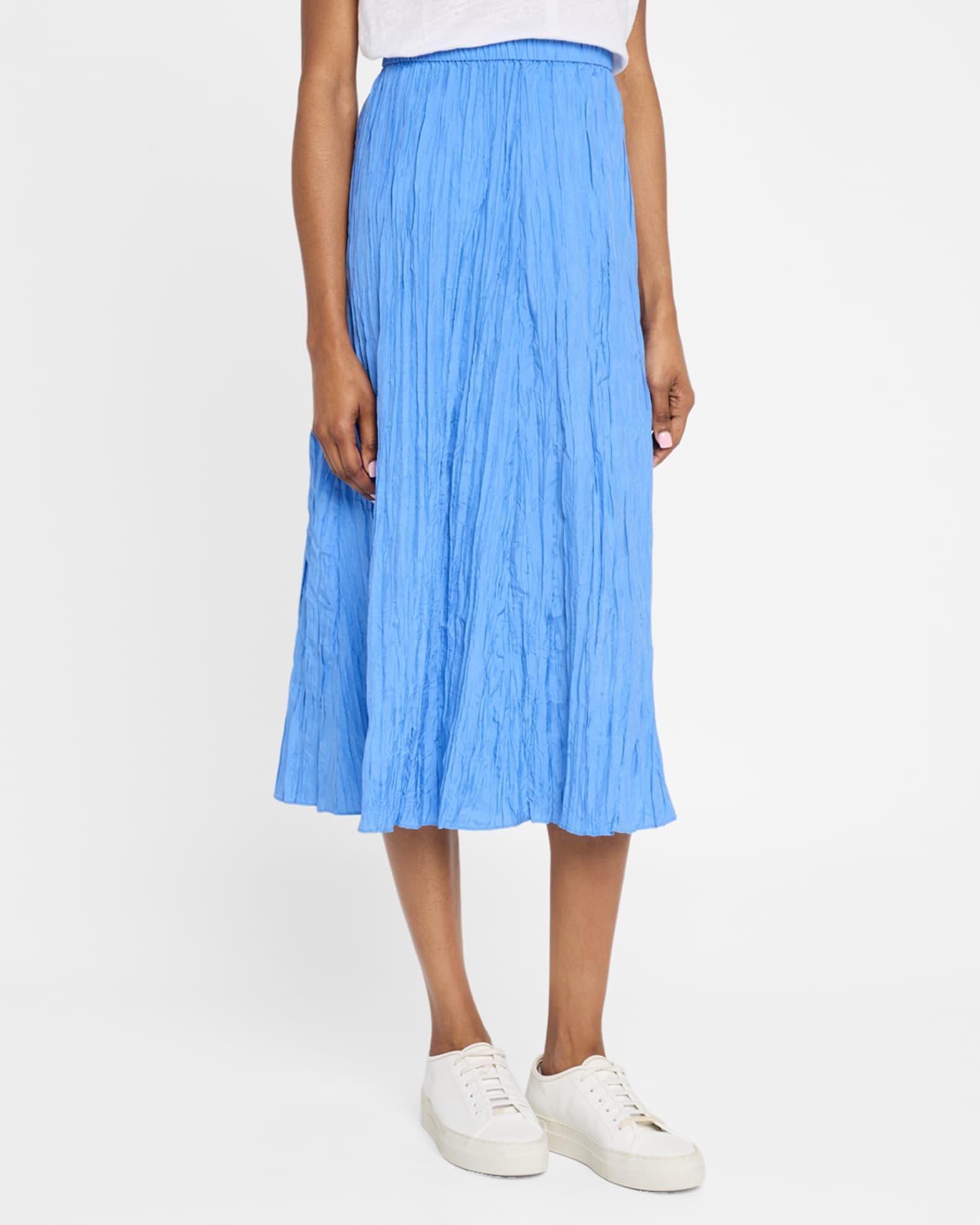 A-Line Crinkled Silk Maxi Skirt Product Image