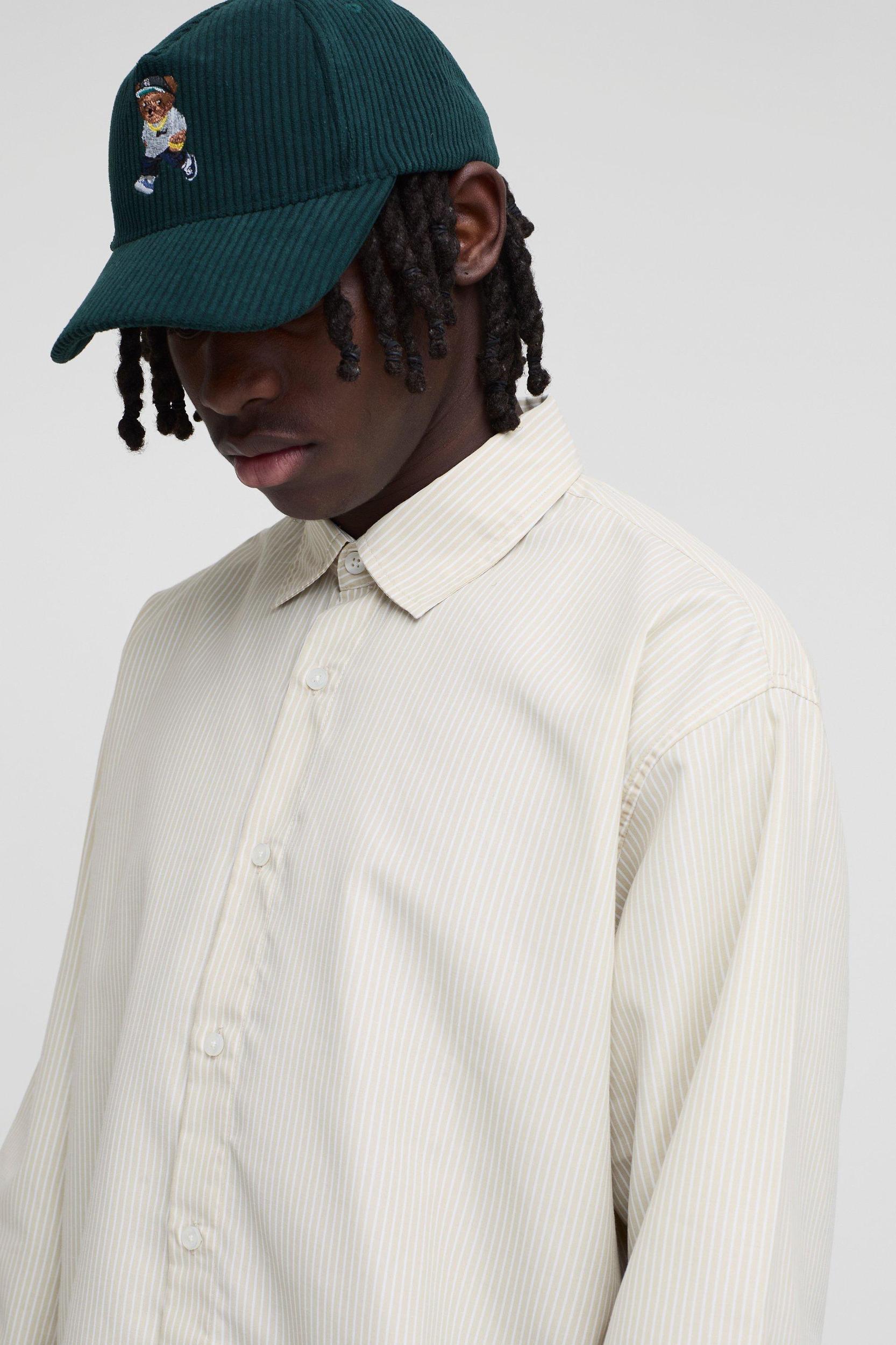 Super Oversized Long Sleeve Stripe Shirt | boohooMAN USA Product Image