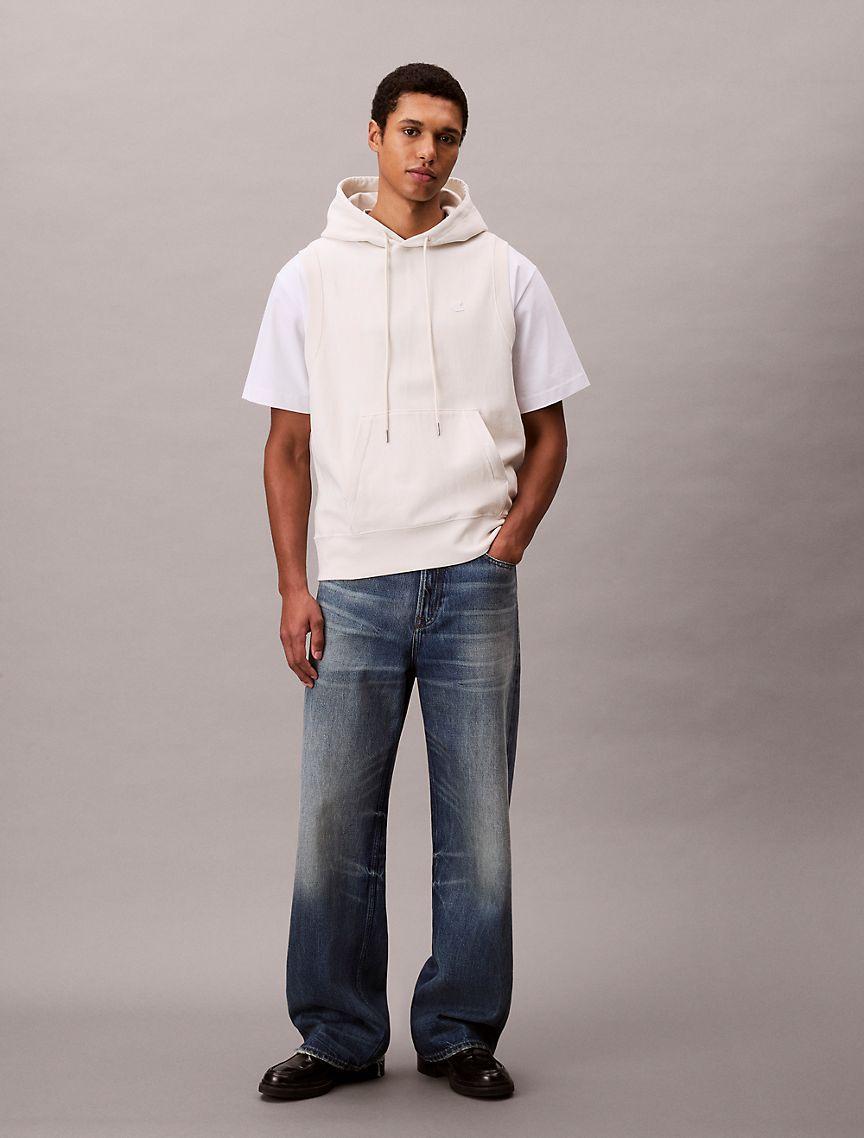 Cotton Terry Relaxed Sleeveless Hoodie  Product Image