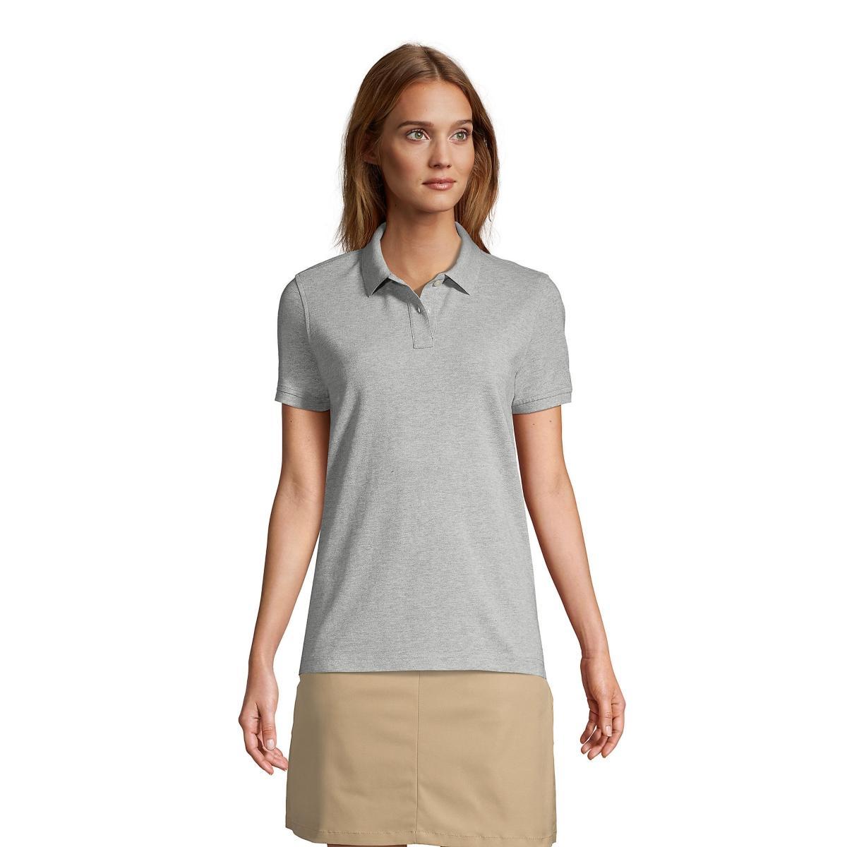 Women's Lands' End School Uniform Short Sleeve Mesh Polo Shirt, Size: Small, Red Product Image