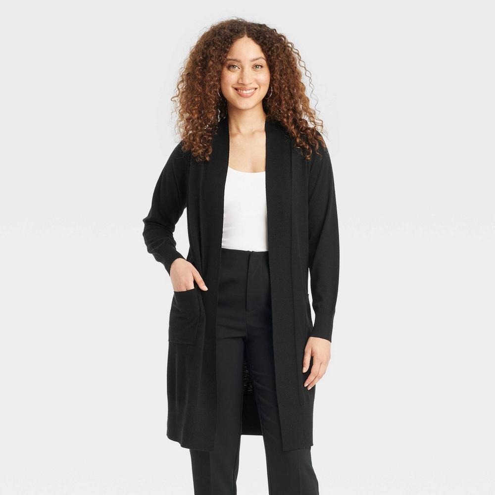 Womens Duster Cardigan - A New Day Black L Product Image