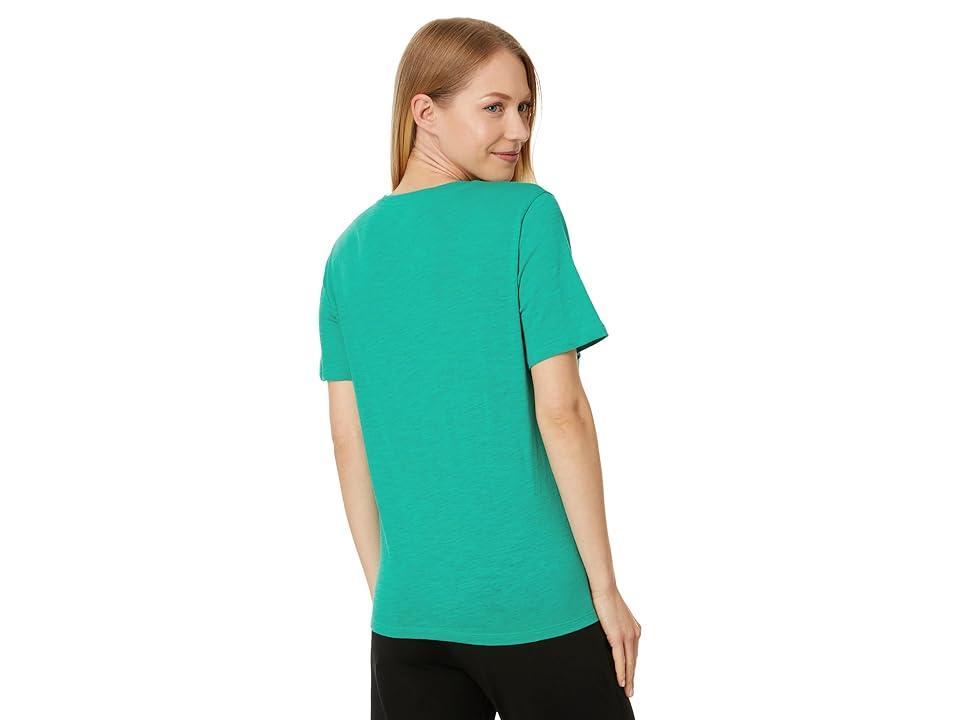 Eileen Fisher Crew Neck Tee (Seastar) Women's Clothing Product Image