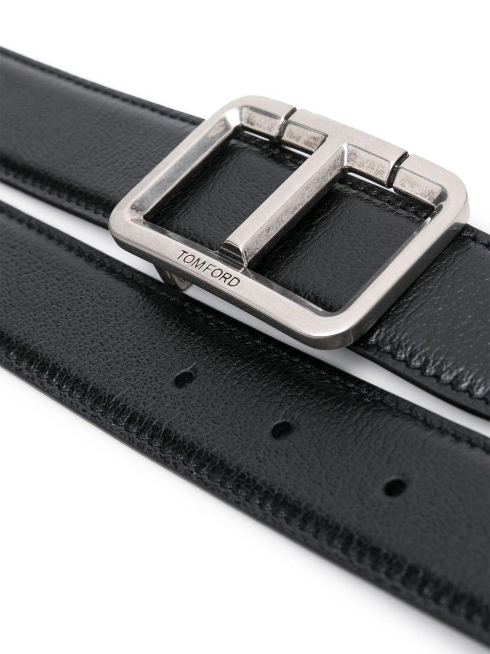 TOM FORD Logo-plaque Buckle Belt In Black Product Image