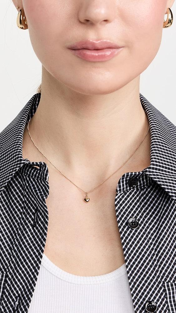 Ariel Gordon Jewelry Petite Puffed Heart Charm Necklace | Shopbop Product Image