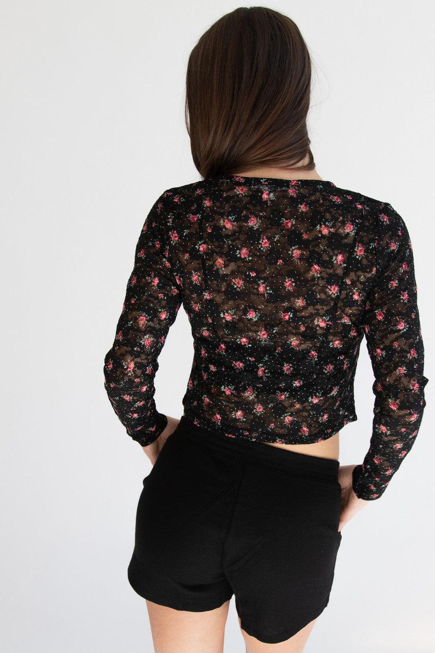 Floral Printed Lace Top Product Image