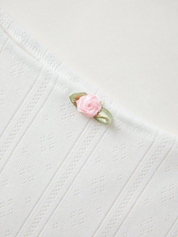 Lace Stitching Ruffle Crop Cami Top Product Image