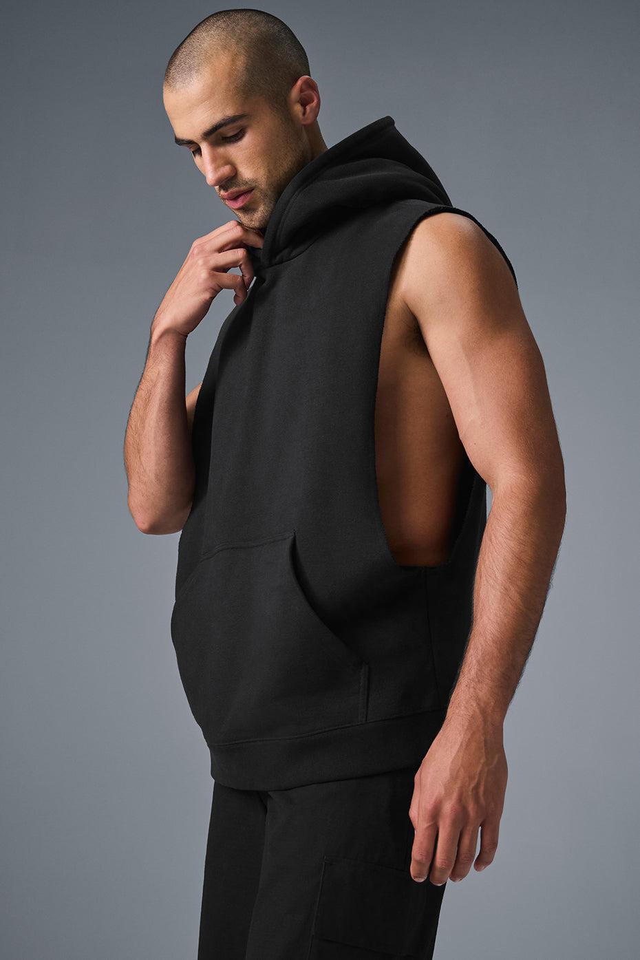 Renown Sleeveless Hoodie - Black Male Product Image