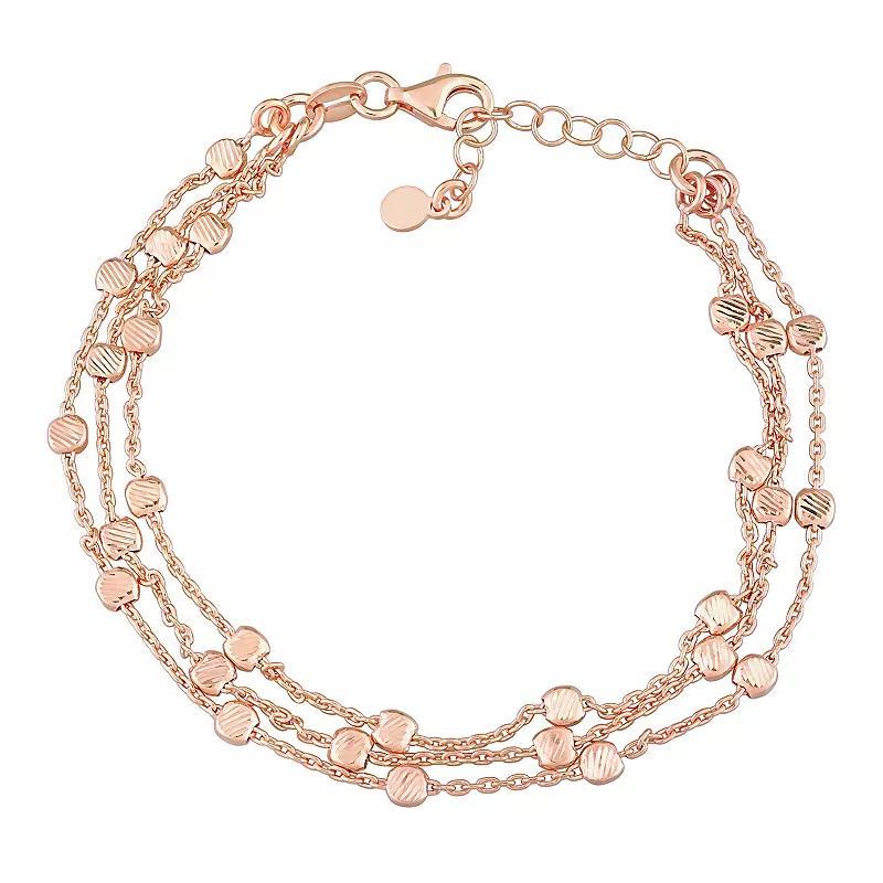 Stella Grace 18k Gold Over Silver Multistrand Chain Bracelet, Womens Rose Gold Tone Product Image