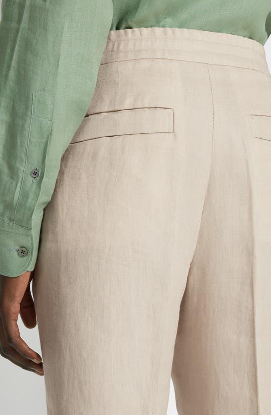 ZEGNA Oasi Linen Drawstring Trousers In Iuta Beige Product Image