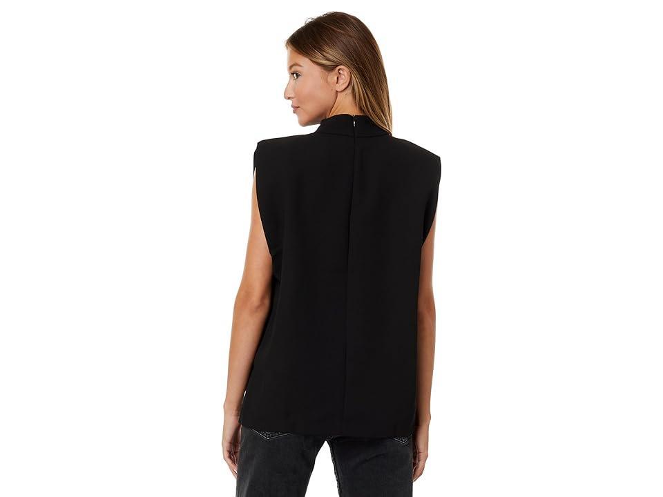 English Factory Mock Neck Shoulder Pad Top Women's Clothing Product Image