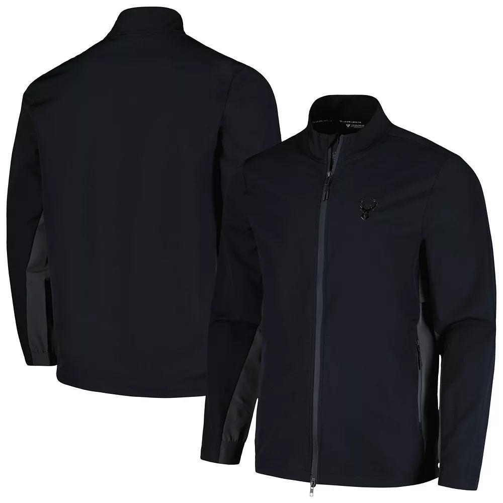 Men's Levelwear Black Milwaukee Bucks Harrington Full-Zip Jacket,  Product Image