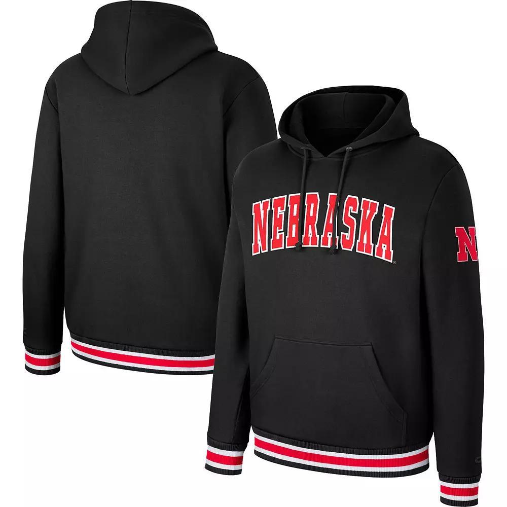 Men's Colosseum Black Nebraska Huskers Varsity Arch Pullover Hoodie, Size: 2XL Product Image