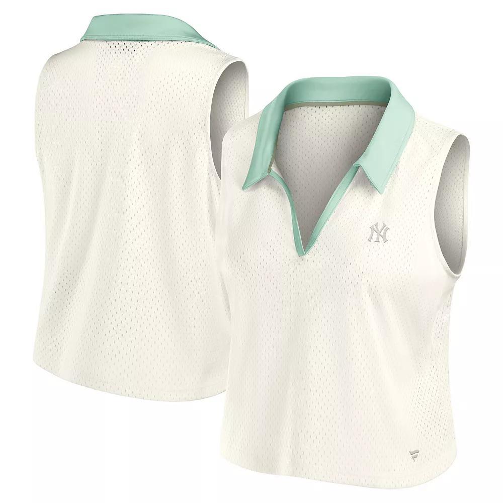 Women's Fanatics Cream New York Yankees Studio Wellness V-Neck Tank Top,  Product Image
