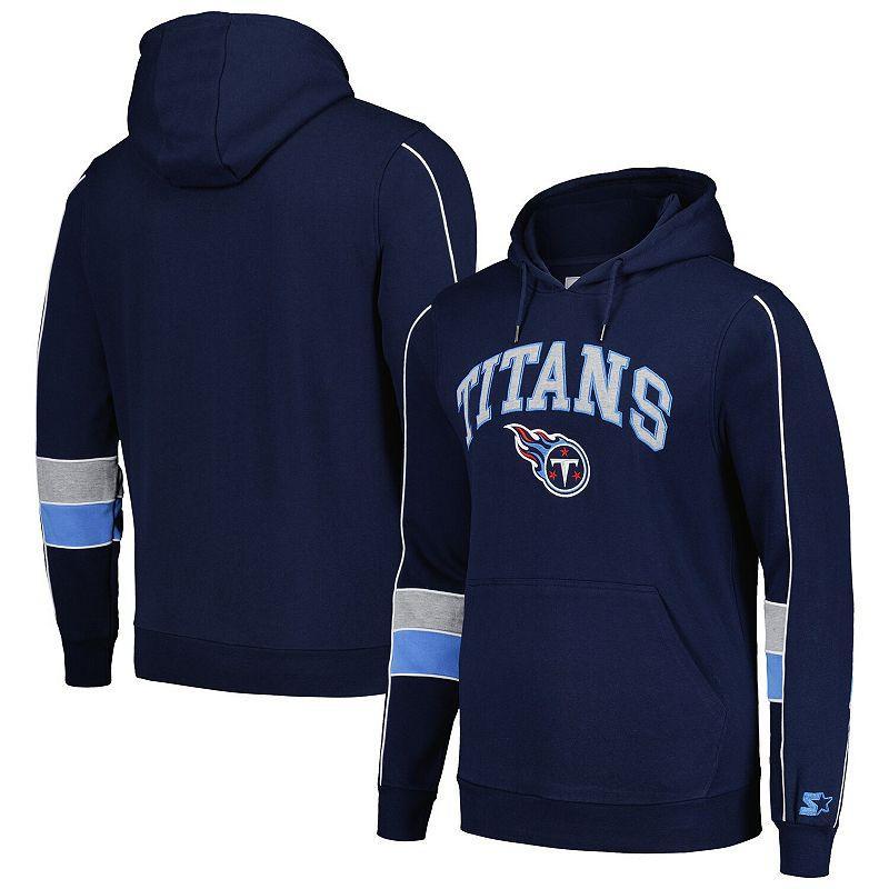 Men's Starter Navy Tennessee Titans Captain Pullover Hoodie, Size: Medium, Blue Product Image