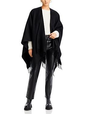 Wool & Cashmere Double Face Cape In Black Product Image