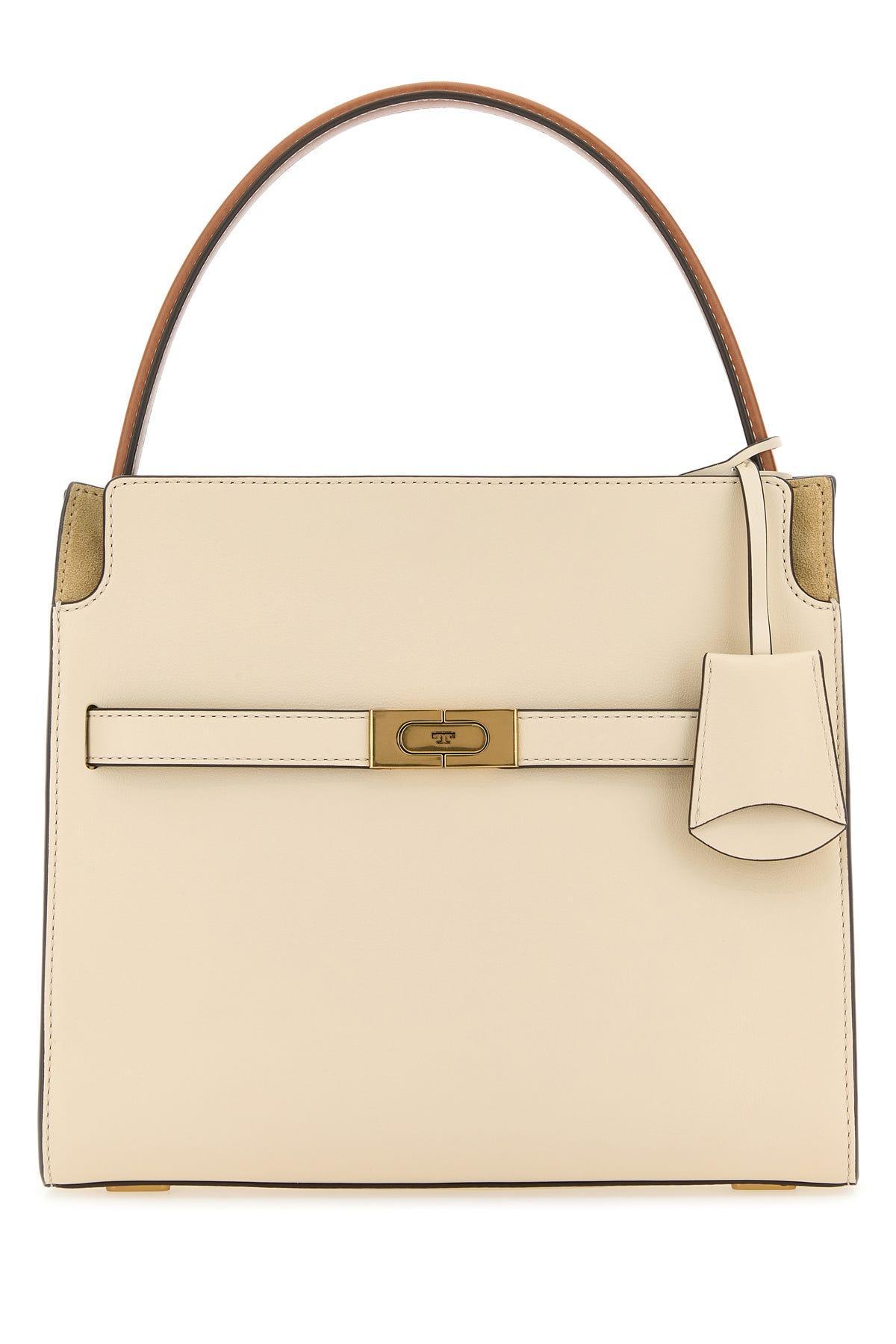 TORY BURCH Lee Radziwill Top Handle Bag In Beige Product Image