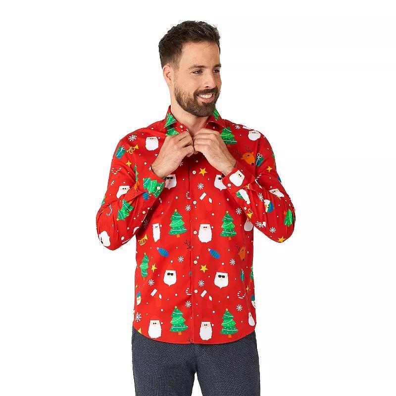 Men's OppoSuits Festivity Christmas Button-Down Shirt, Size: Small, Red Product Image