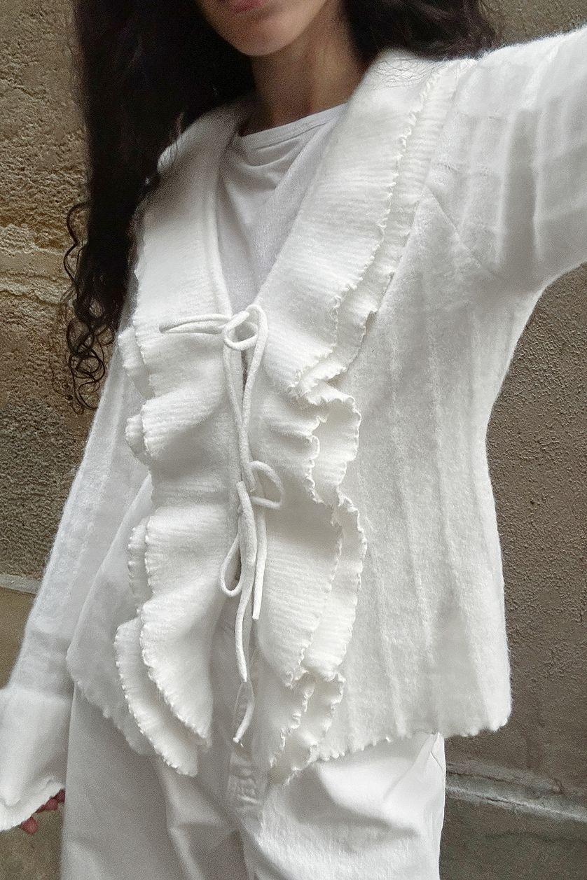 Ruffles Knitted Cardigan Product Image