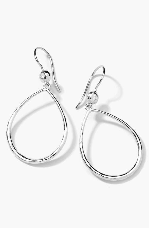 Teardrop Earrings in Sterling Silver with Diamonds Product Image