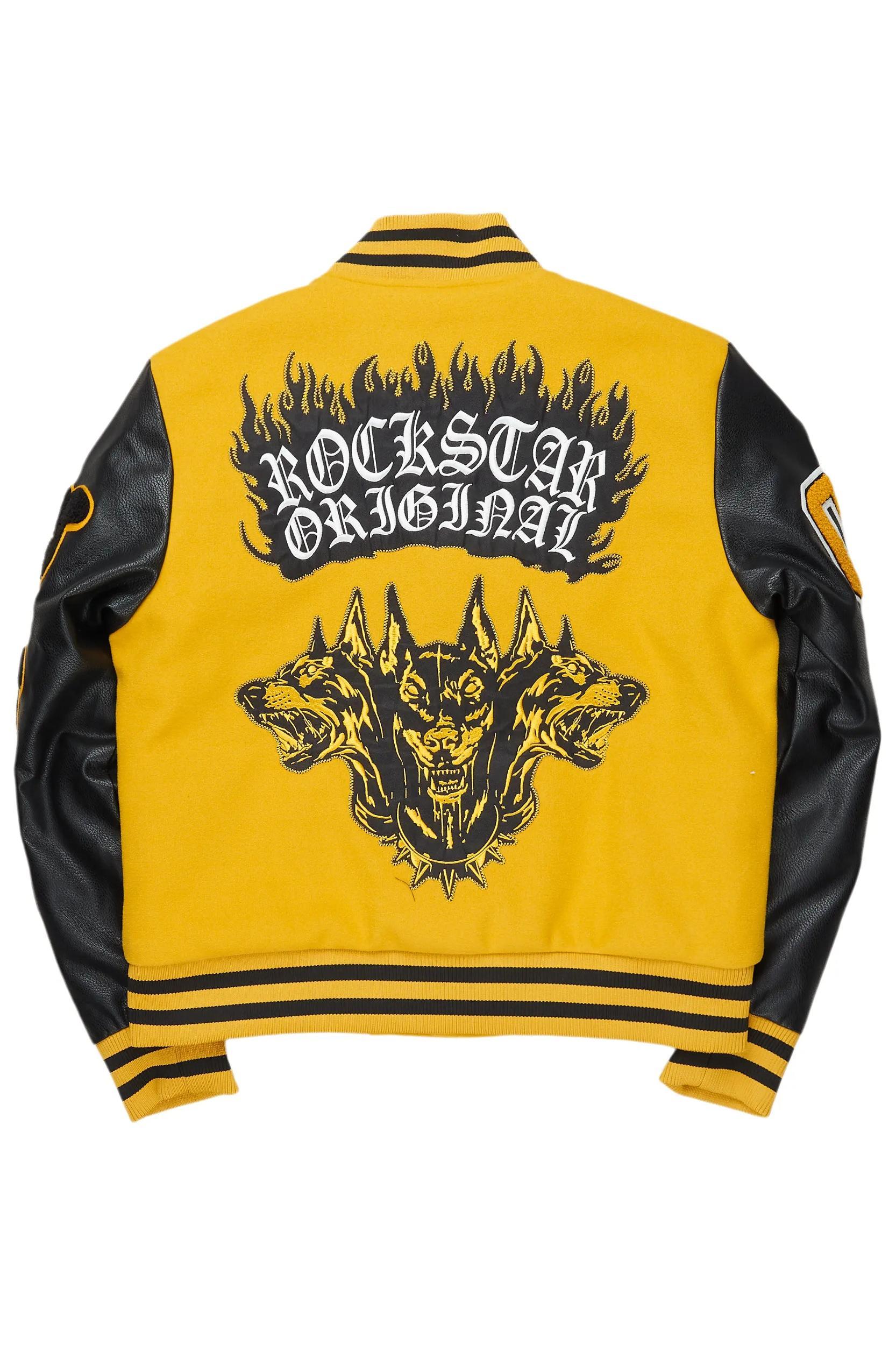 Leslaw Yellow/Black Varsity Jacket Male Product Image