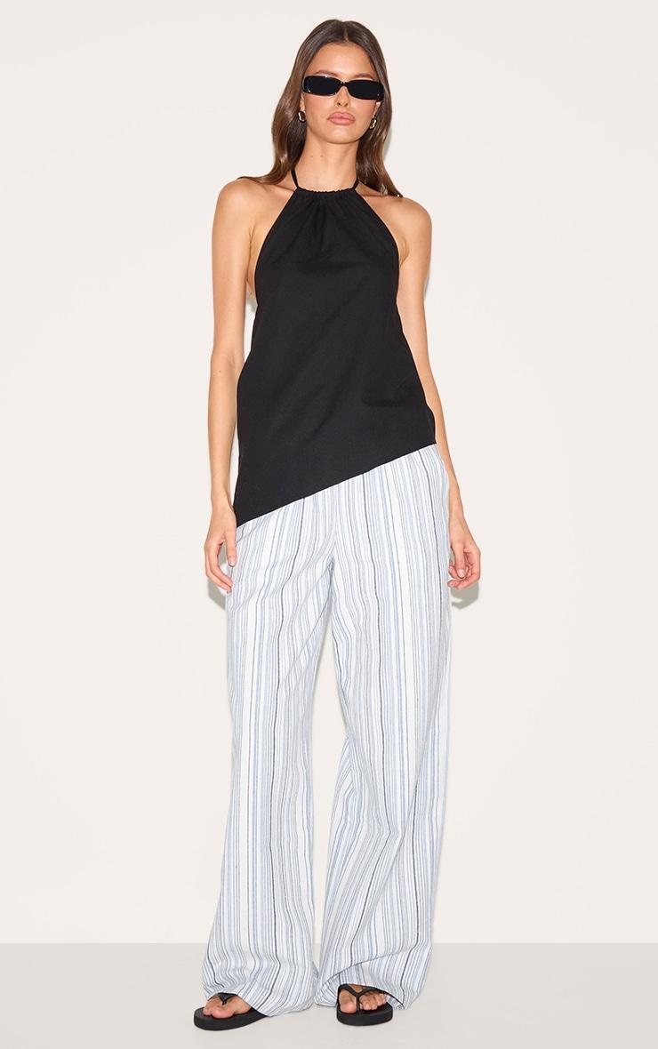 Black  Asymmetric Hem Long Top Product Image