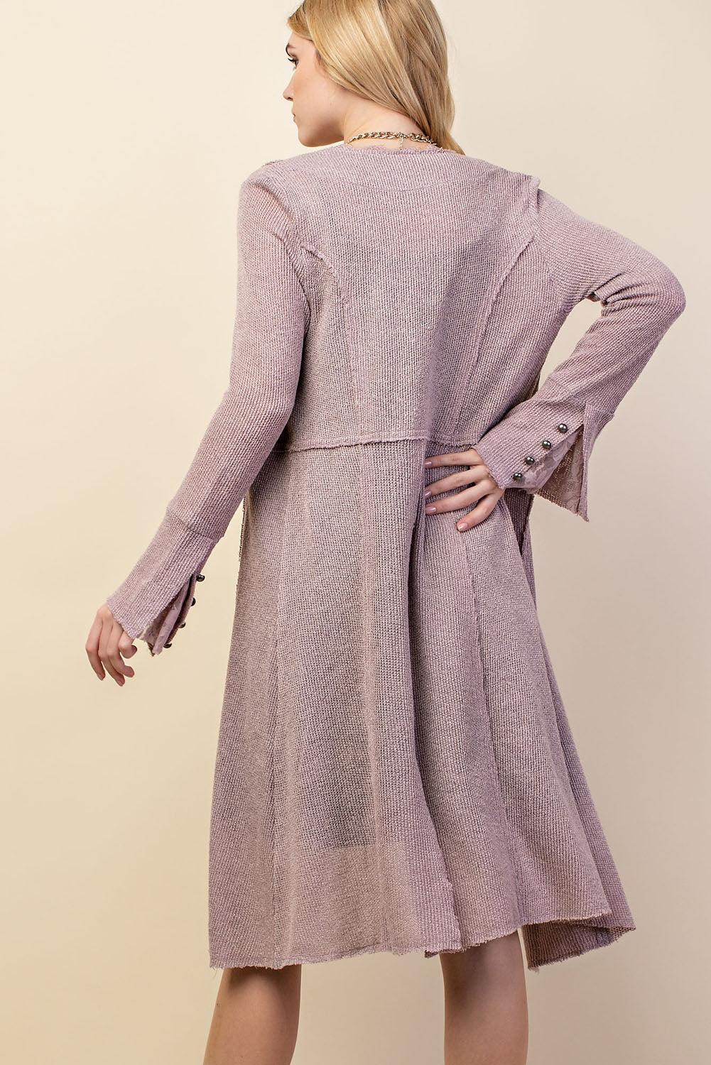 Knit Long Jacket With Buttons Product Image