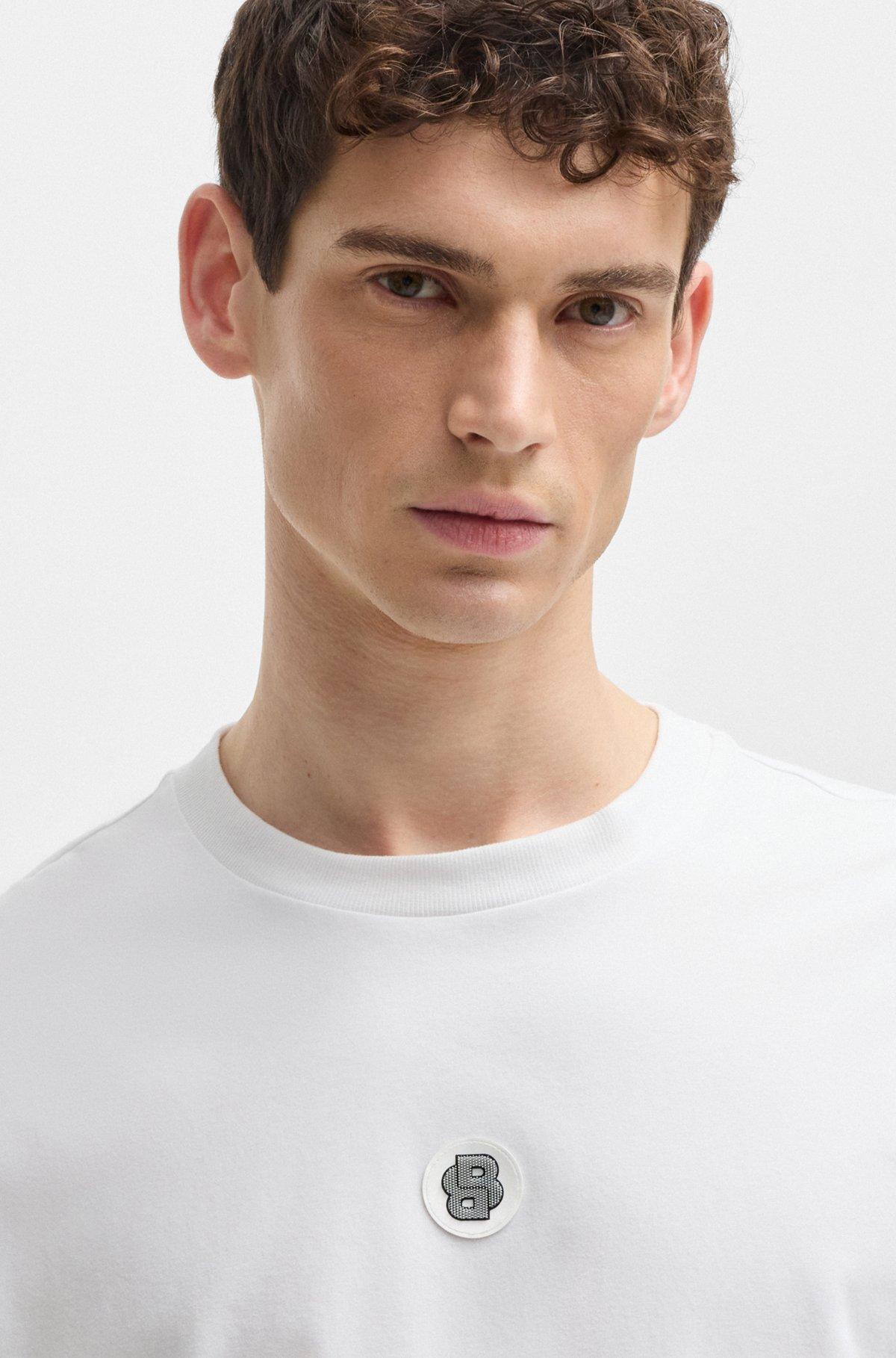 Stretch-cotton T-shirt with Double B monogram Product Image