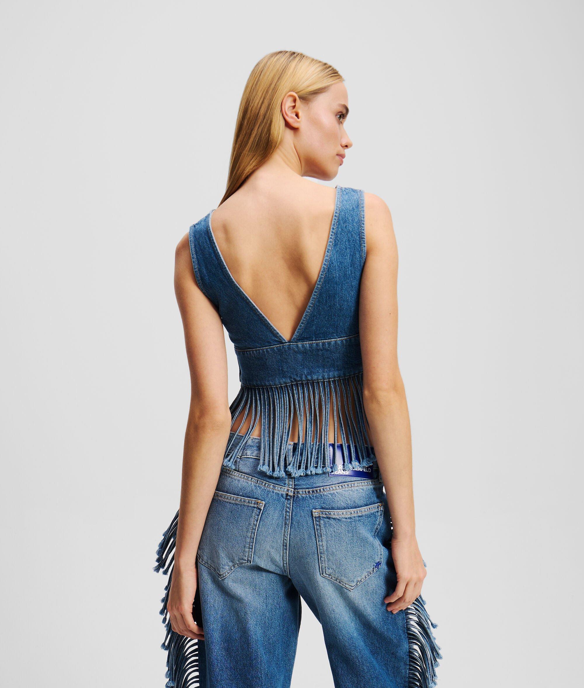 FRINGED DENIM TOP Product Image