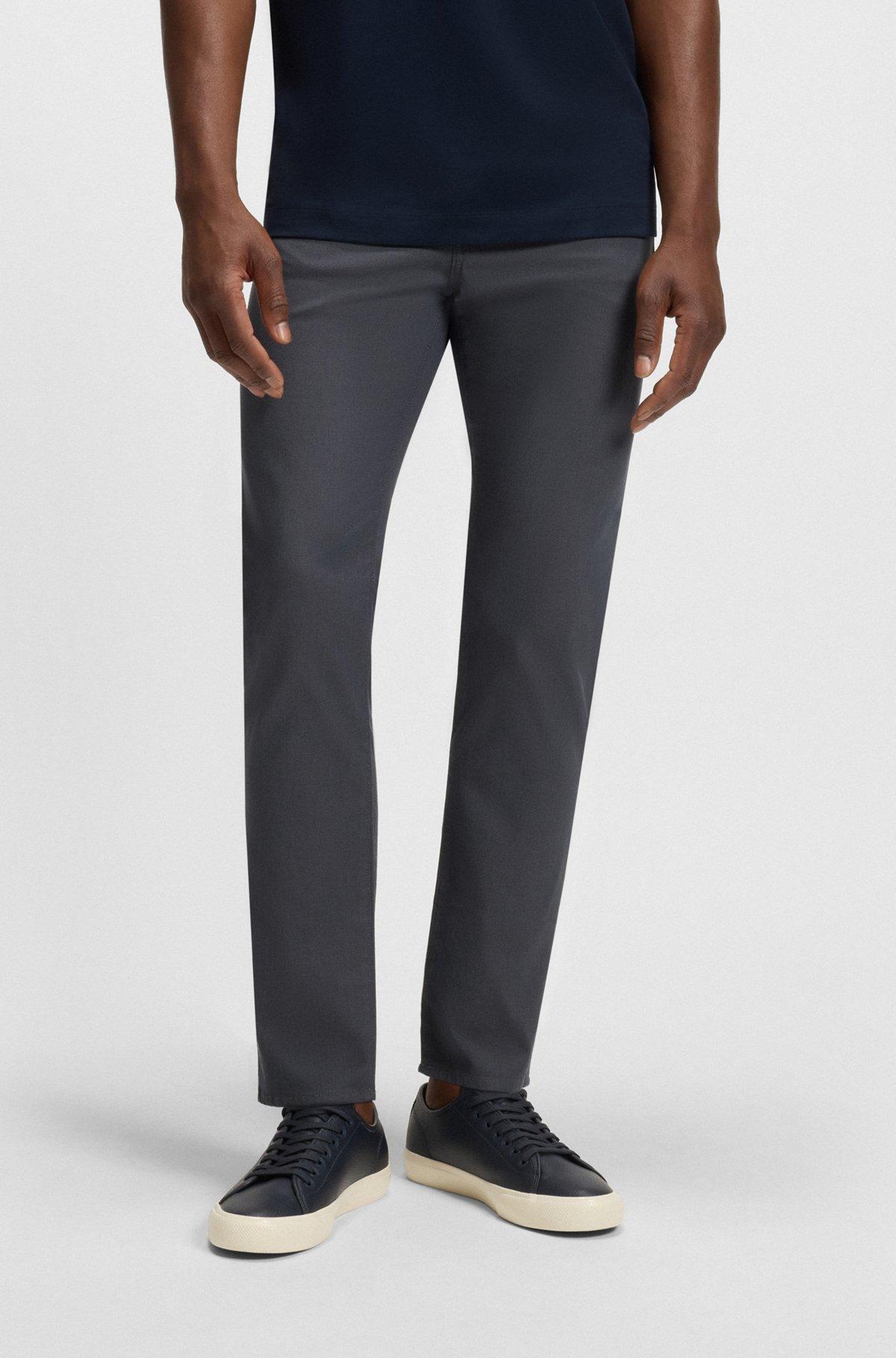 Delaware slim-fit trousers in patterned stretch cotton Product Image