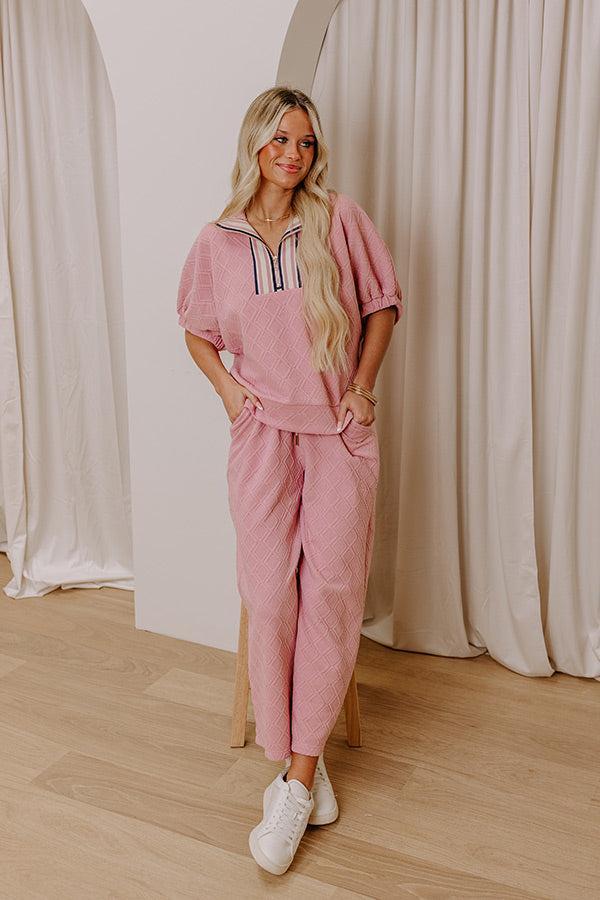 First Class Flight Knit Top in Pink Product Image