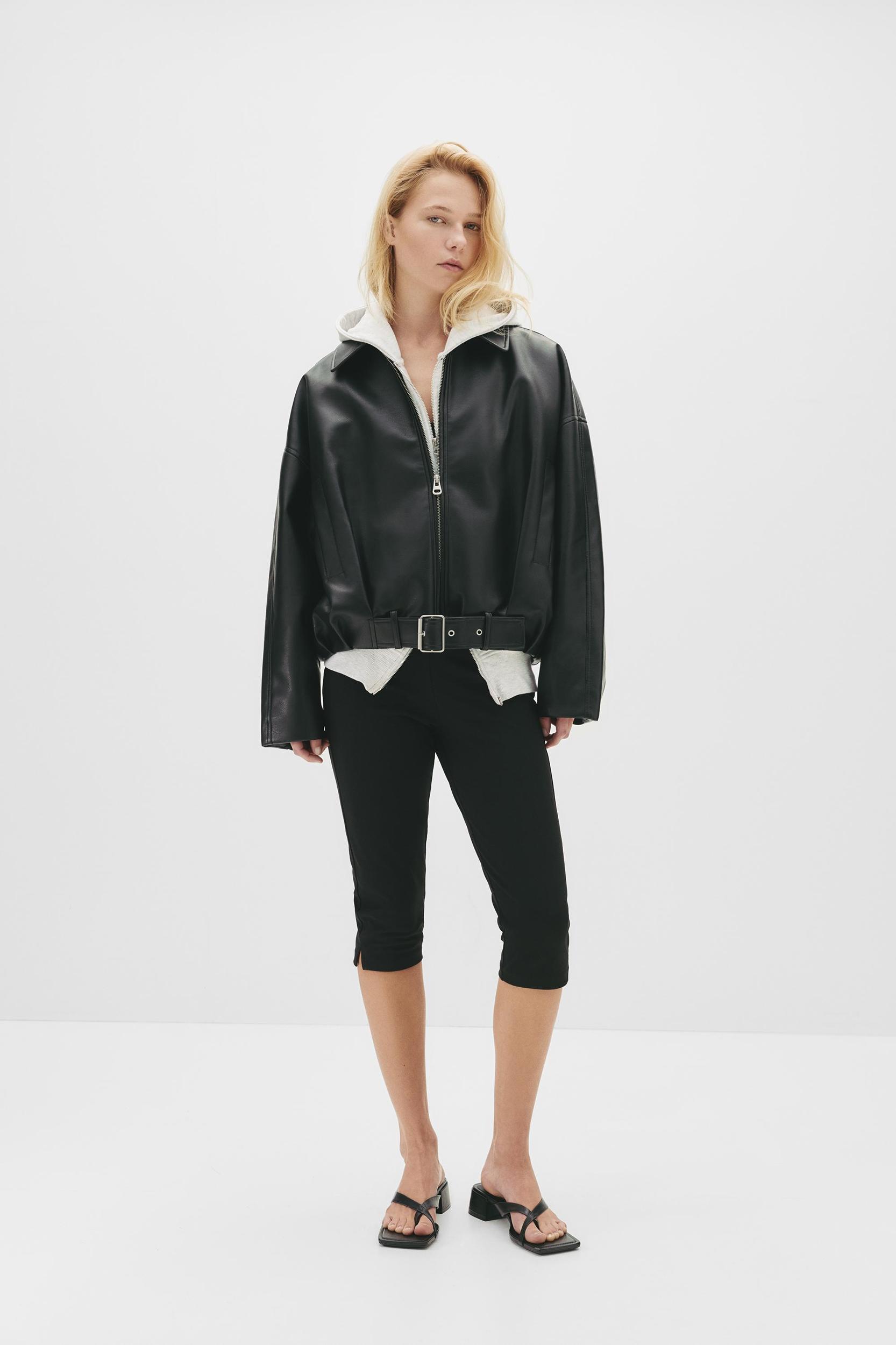 Faux leather bomber jacket Product Image