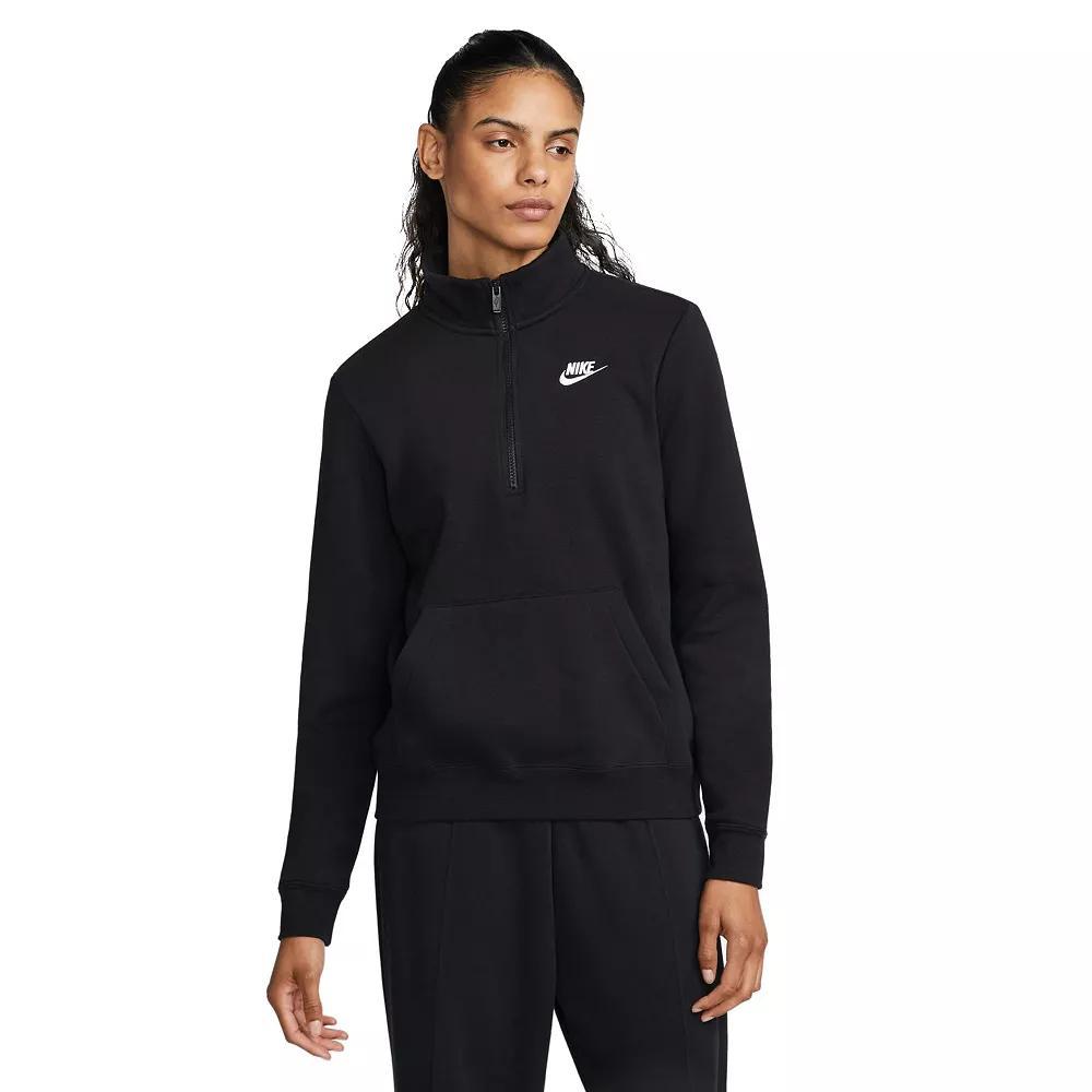 Women's Nike Sportswear Club Fleece Quarter-Zip Sweatshirt, Size: XL, Black Product Image