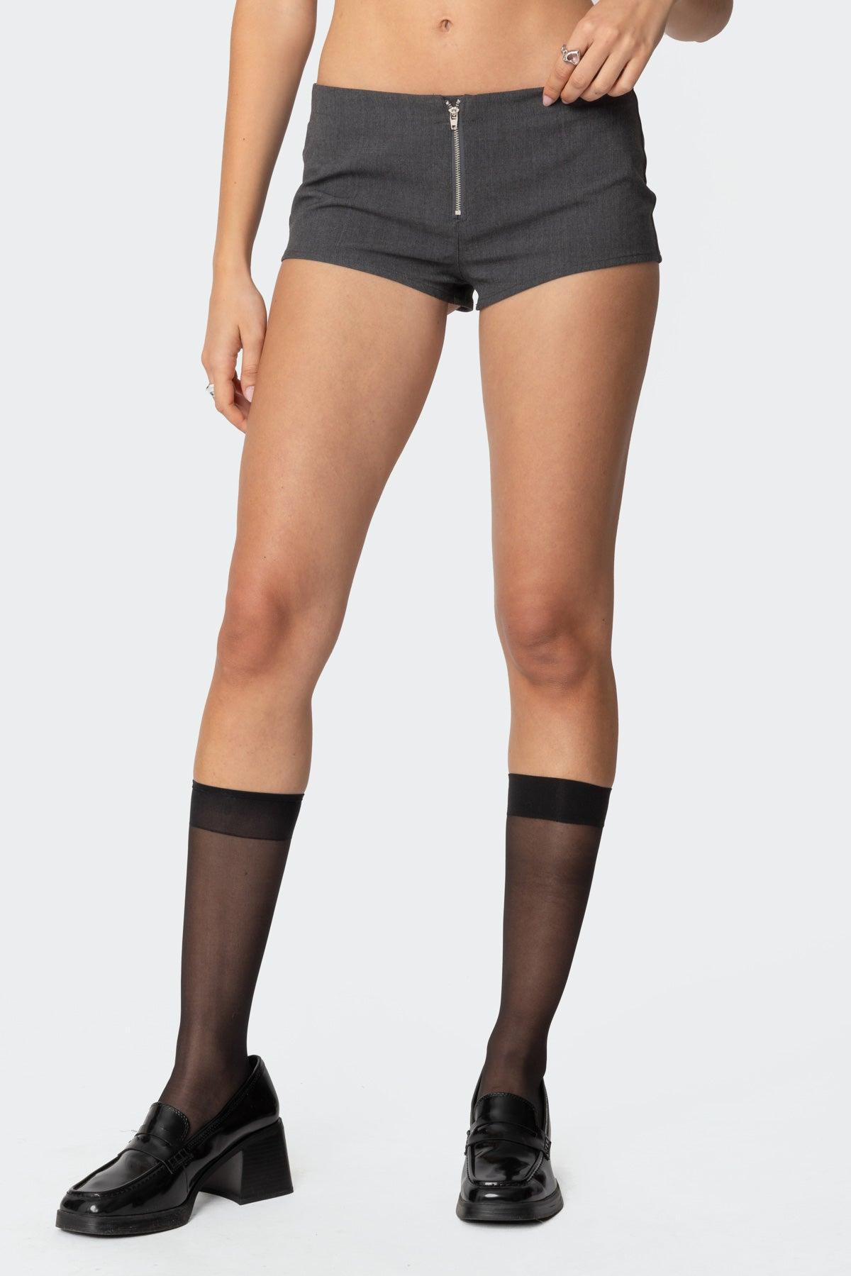 Allie Zip Up Micro Shorts Product Image