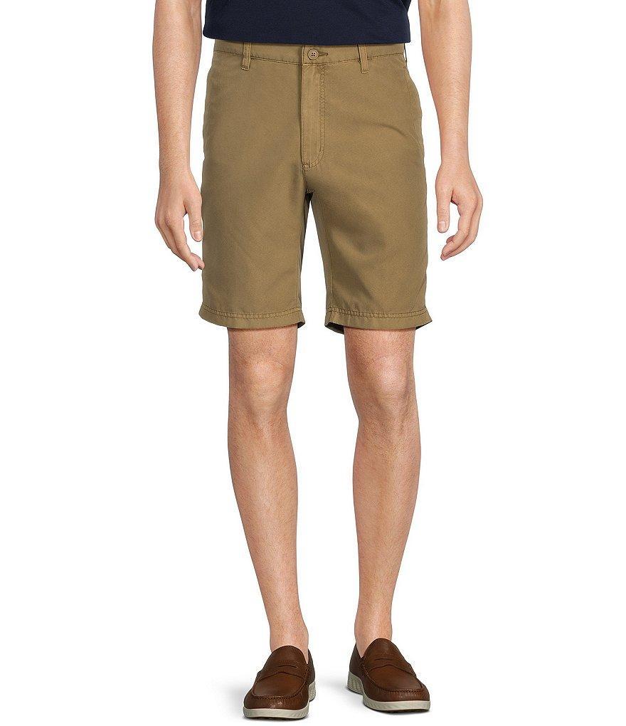 Roundtree & Yorke Casuals Flat Front Straight Fit Tech Pocket 9#double; Inseam Shorts Product Image