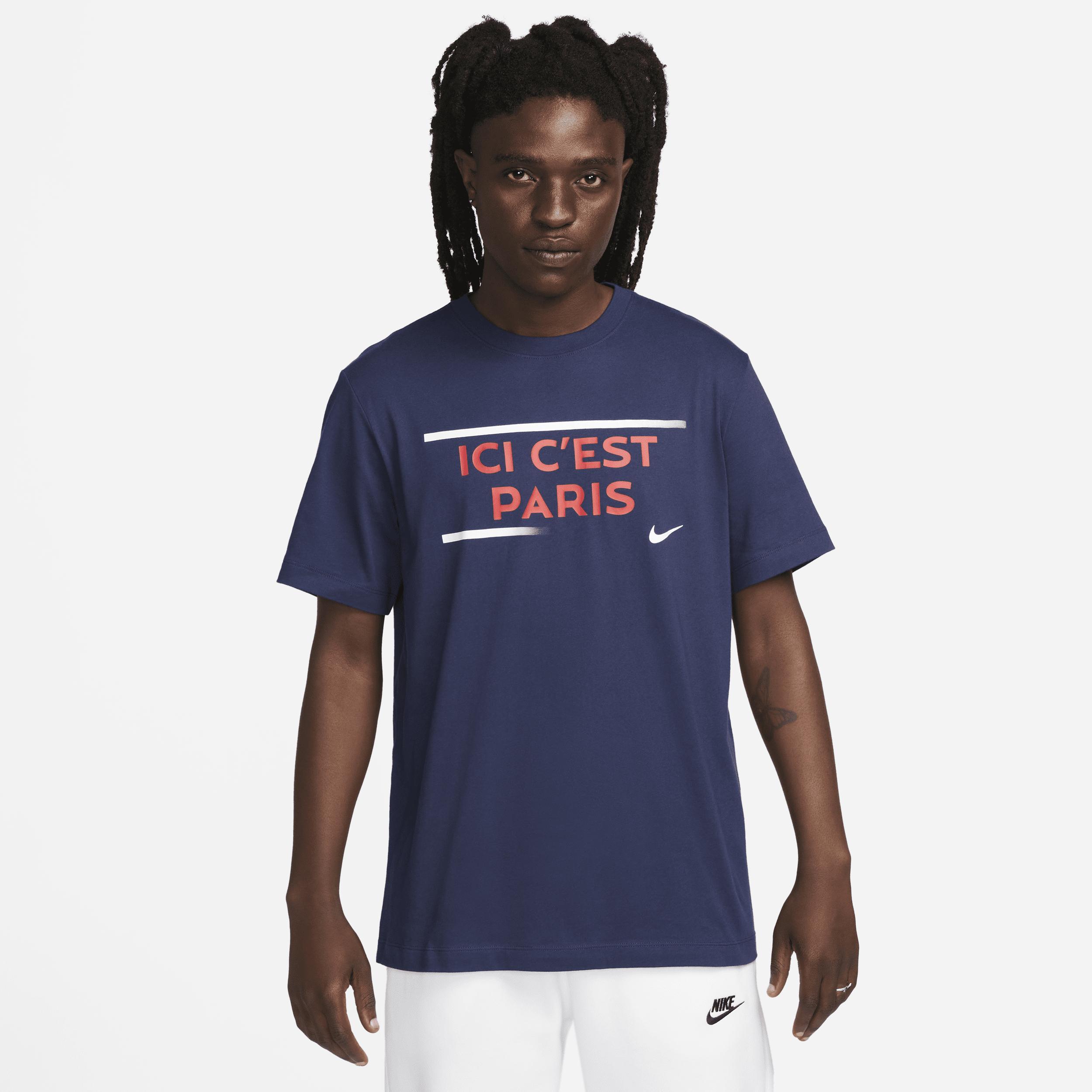 Men's Nike Navy Paris Saint-Germain Verbiage T-Shirt, Size: Small, Psg Blue Product Image