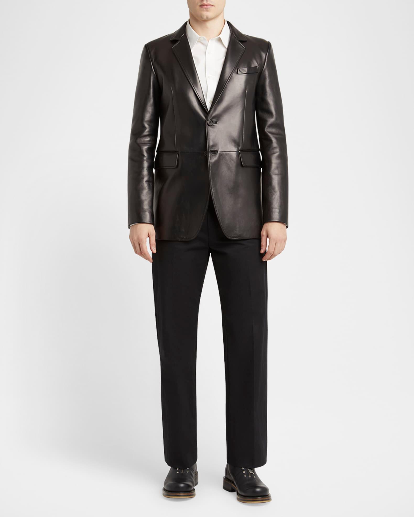 Men's Leather Two-Button Blazer Product Image