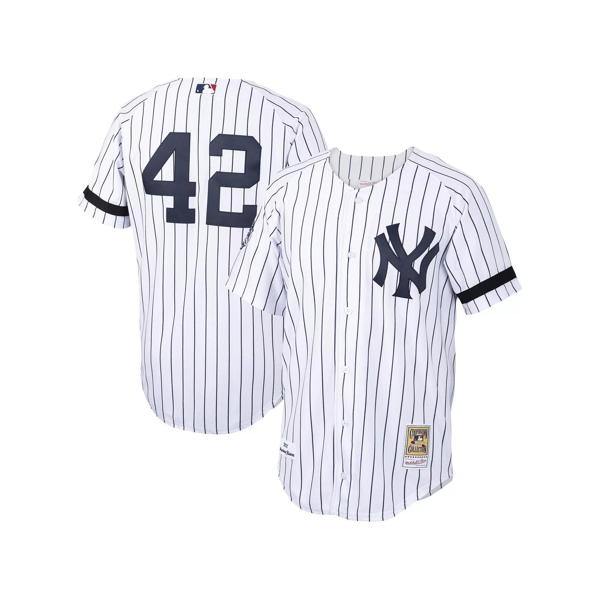 Men's Mitchell & Ness Mariano Rivera White/Navy New York Yankees Home 2000 Cooperstown Collection Authentic Jersey, Size: 60 Product Image