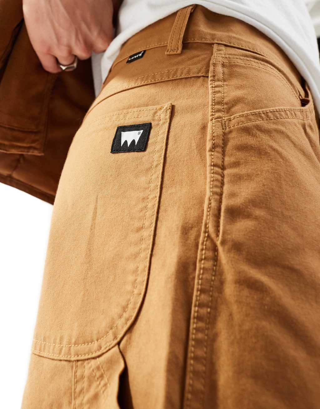 Levi's Skateboarding crop straight carpenter pants in tan Product Image