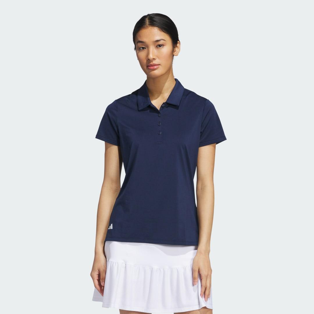 adidas Ultimate365 Solid Short Sleeve Polo Shirt Collegiate Navy L Womens Product Image