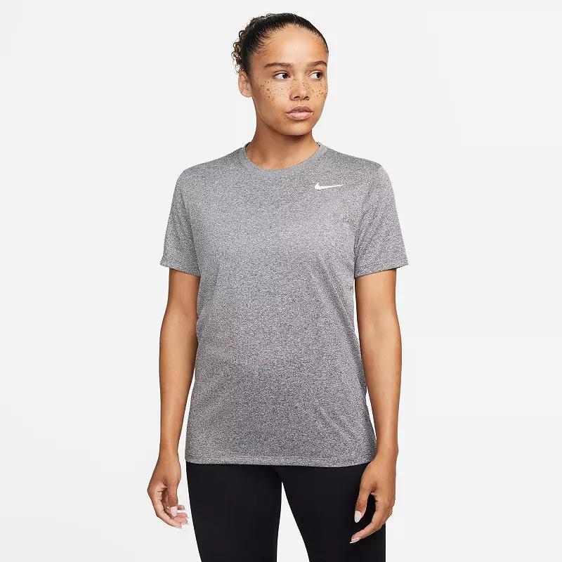 Women's Nike Dri-FIT Tee, Size: Large, Black Grey Product Image
