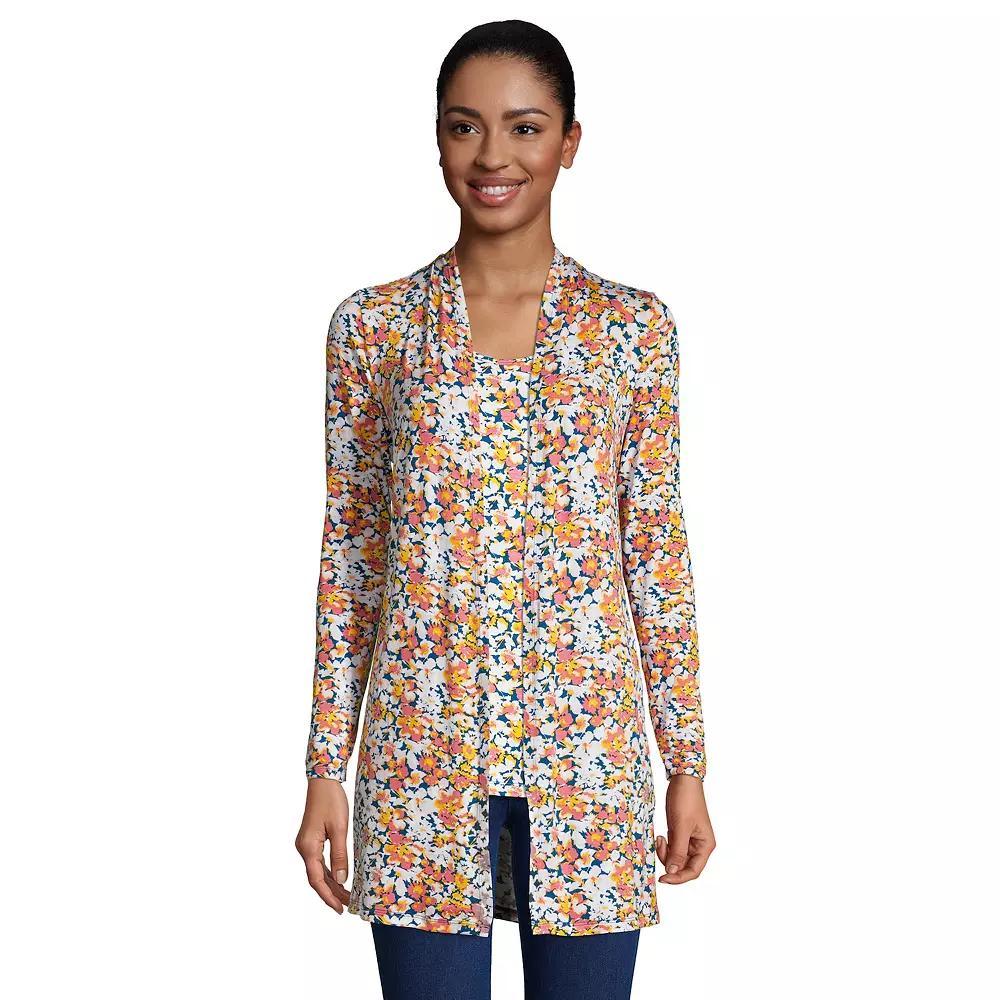 Petite Lands' End Lightweight Long Cardigan Sweater, Women's,  Product Image