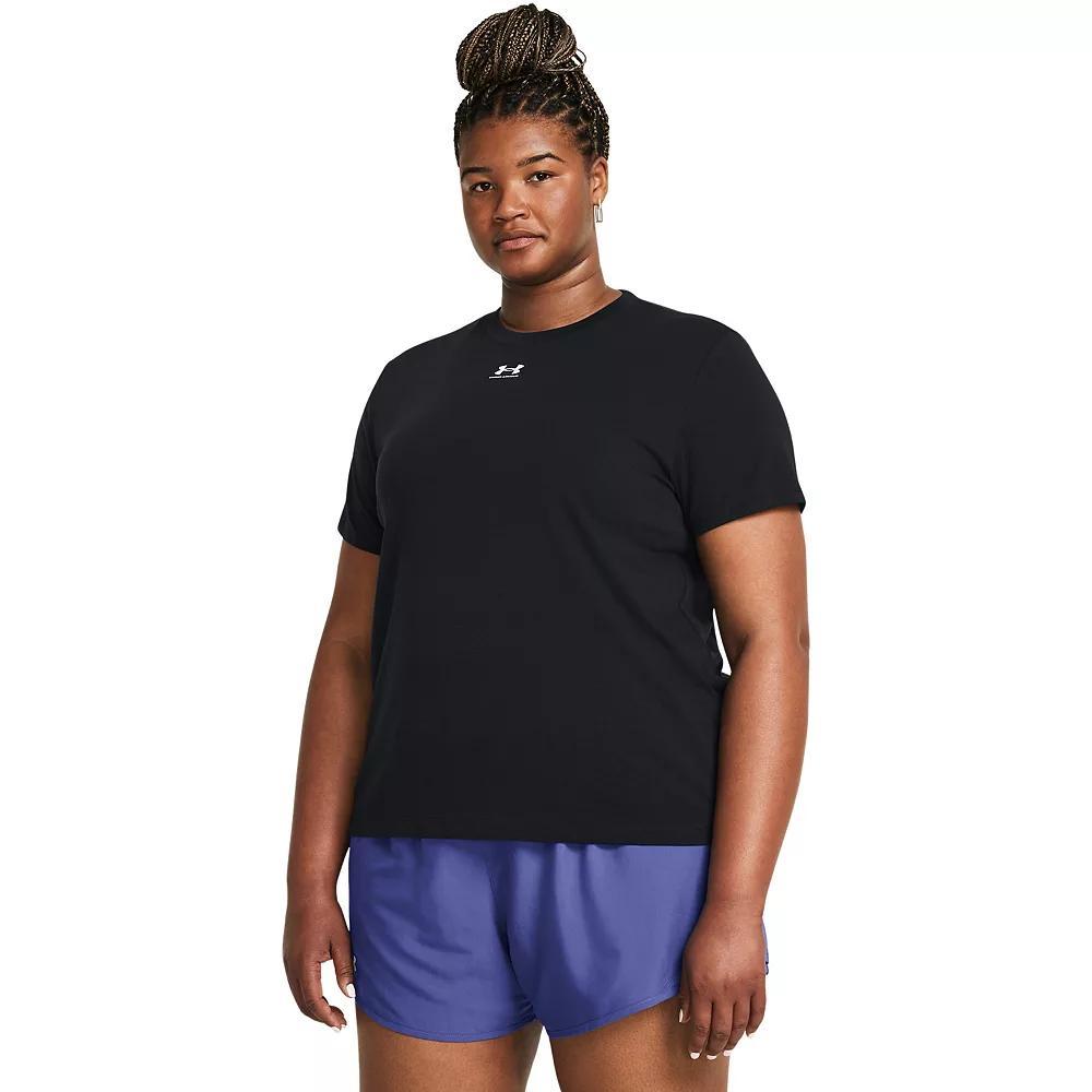 Plus Size Women's Under Armour Rival Core Short Sleeve Tee, Size: 2XL, Black Product Image