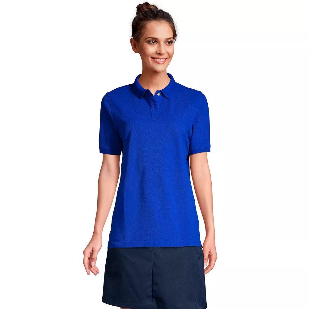 Women's Lands' End School Uniform Short Sleeve Mesh Polo Shirt, Size: Small, Red Product Image