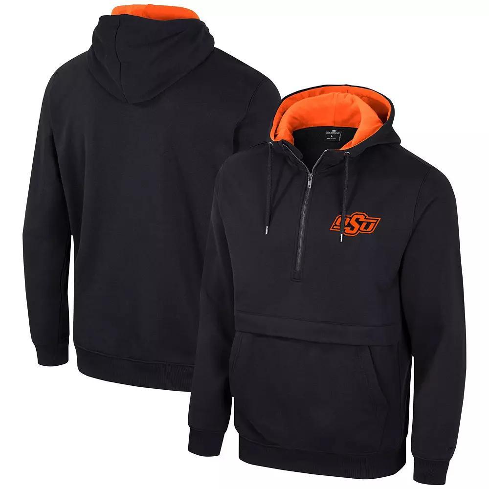Men's Colosseum Black Oklahoma State Cowboys Half-Zip Hoodie,  Product Image