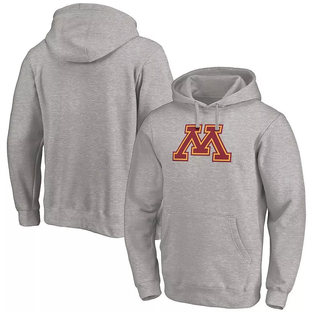 Men's Fanatics Heather Gray Minnesota Golden Gophers Primary Logo Pullover Hoodie, Size: XL, Grey Product Image