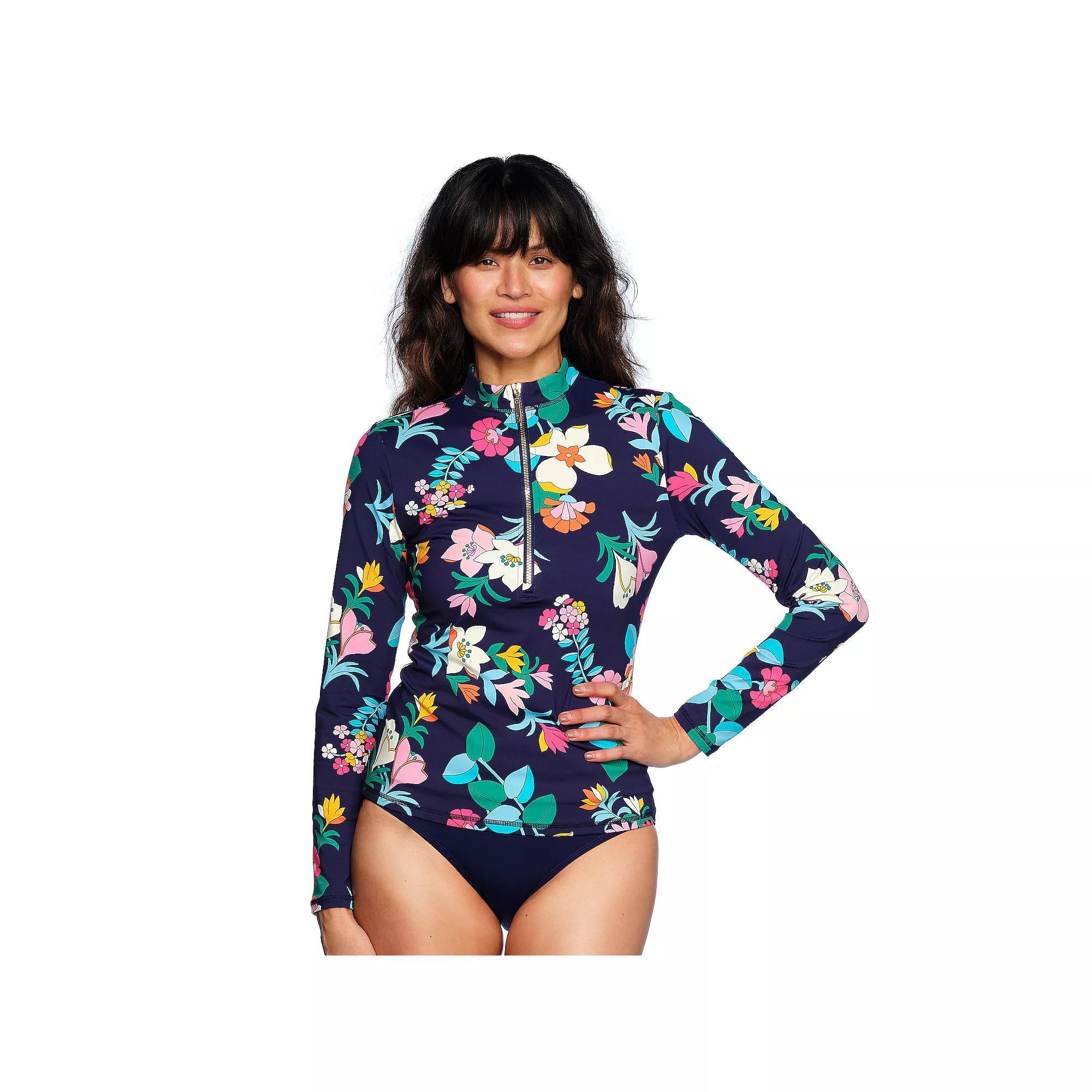 LOFT Zip-Front Rashguard, Womens Product Image