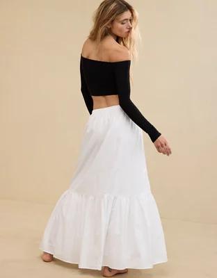 Aerie Poplin Tiered Maxi Skirt Product Image