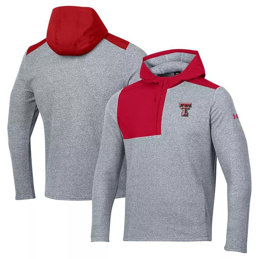 Men's Under Armour Gray Wisconsin Badgers Survivor Fleece Hoodie Quarter-Zip Jacket, Size: Small, Grey Product Image